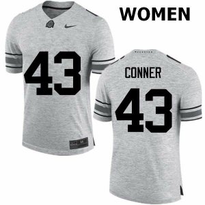 Women's Ohio State Buckeyes #43 Nick Conner Gray Nike NCAA College Football Jersey Discount UCI0044IK
